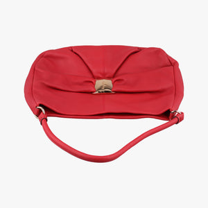 Pre-owned Ferragamo Vara Ribbon Red calfskin  shoulderbag | stylenewstar