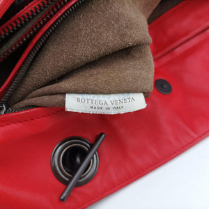 Pre-owned Bottega Veneta Intrecciato Red lambskin  shoulderbag | stylenewstar