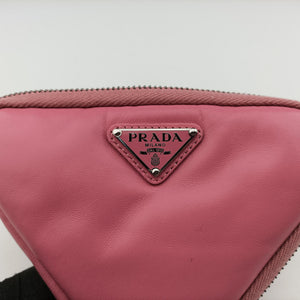 Pre-owned Prada Triangle mini Pink Leather 1NR015 shoulderbag | stylenewstar