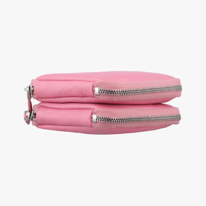 Pre-owned Prada Triangle mini Pink Leather 1NR015 shoulderbag | stylenewstar
