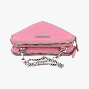 Pre-owned Prada Triangle mini Pink Leather 1NR015 shoulderbag | stylenewstar
