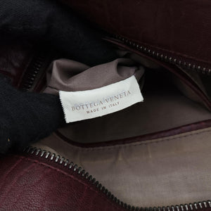 Pre-owned Bottega Veneta Intrecciato Burgundy Leather  shoulderbag | stylenewstar