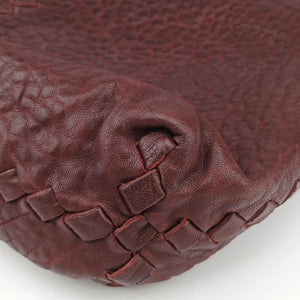 Pre-owned Bottega Veneta Intrecciato Burgundy Leather  shoulderbag | stylenewstar