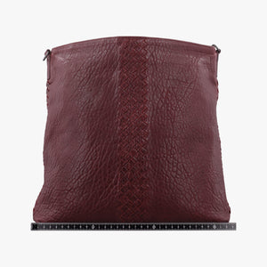 Pre-owned Bottega Veneta Intrecciato Burgundy Leather  shoulderbag | stylenewstar