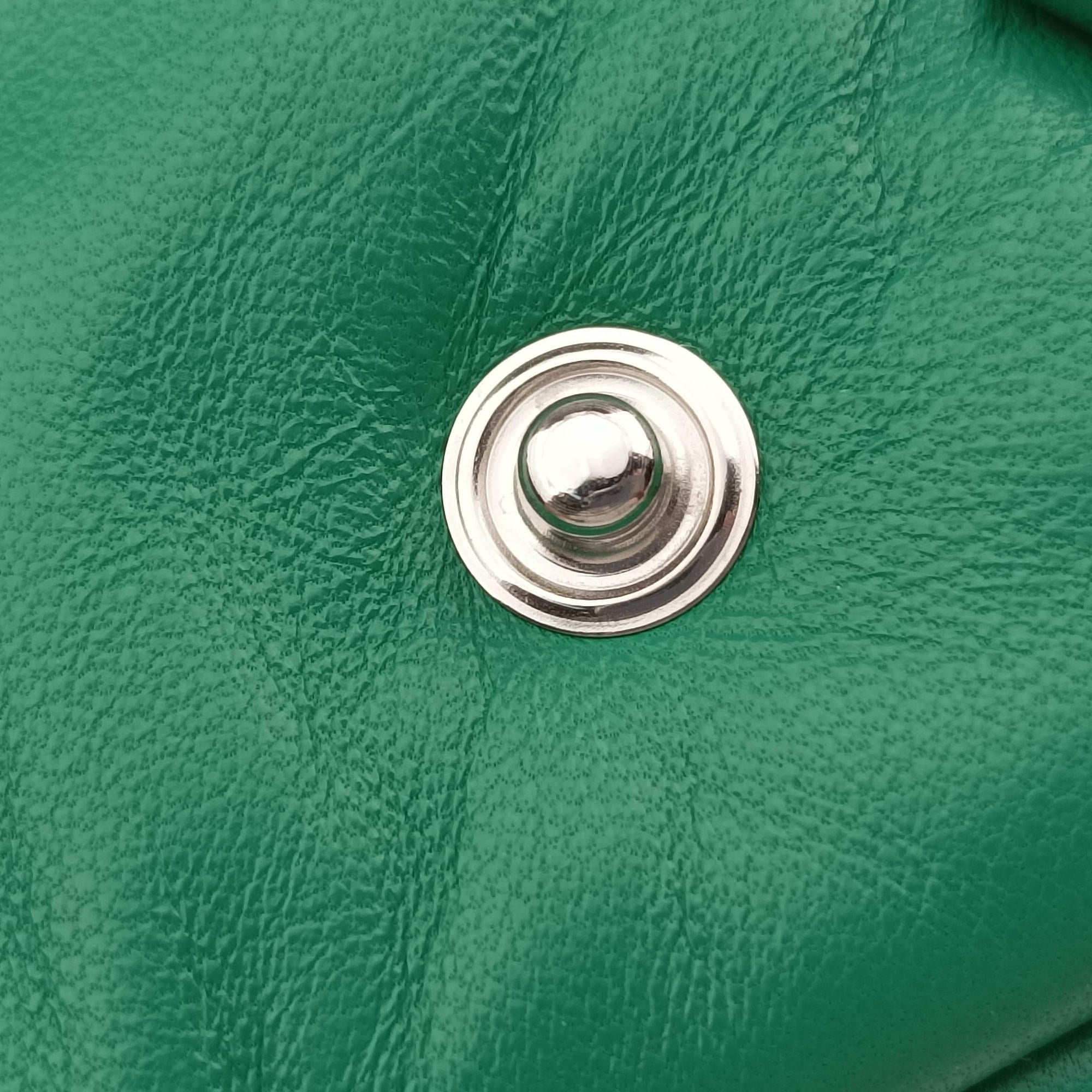 Pre-owned Prada triangle mini Green Leather 1NR015 shoulderbag | stylenewstar