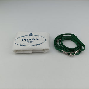 Pre-owned Prada triangle mini Green Leather 1NR015 shoulderbag | stylenewstar