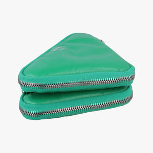 Pre-owned Prada triangle mini Green Leather 1NR015 shoulderbag | stylenewstar