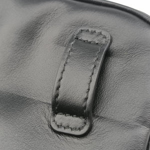 Pre-owned Miu Miu logo Black leather  bum bag/waist bag | stylenewstar