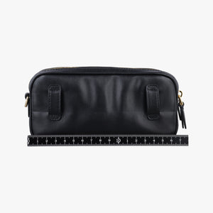 Pre-owned Miu Miu logo Black leather  bum bag/waist bag | stylenewstar