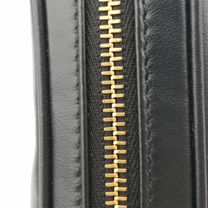 Pre-owned Miu Miu logo Black leather  bum bag/waist bag | stylenewstar