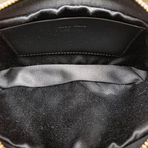 Pre-owned Miu Miu logo Black leather  bum bag/waist bag | stylenewstar
