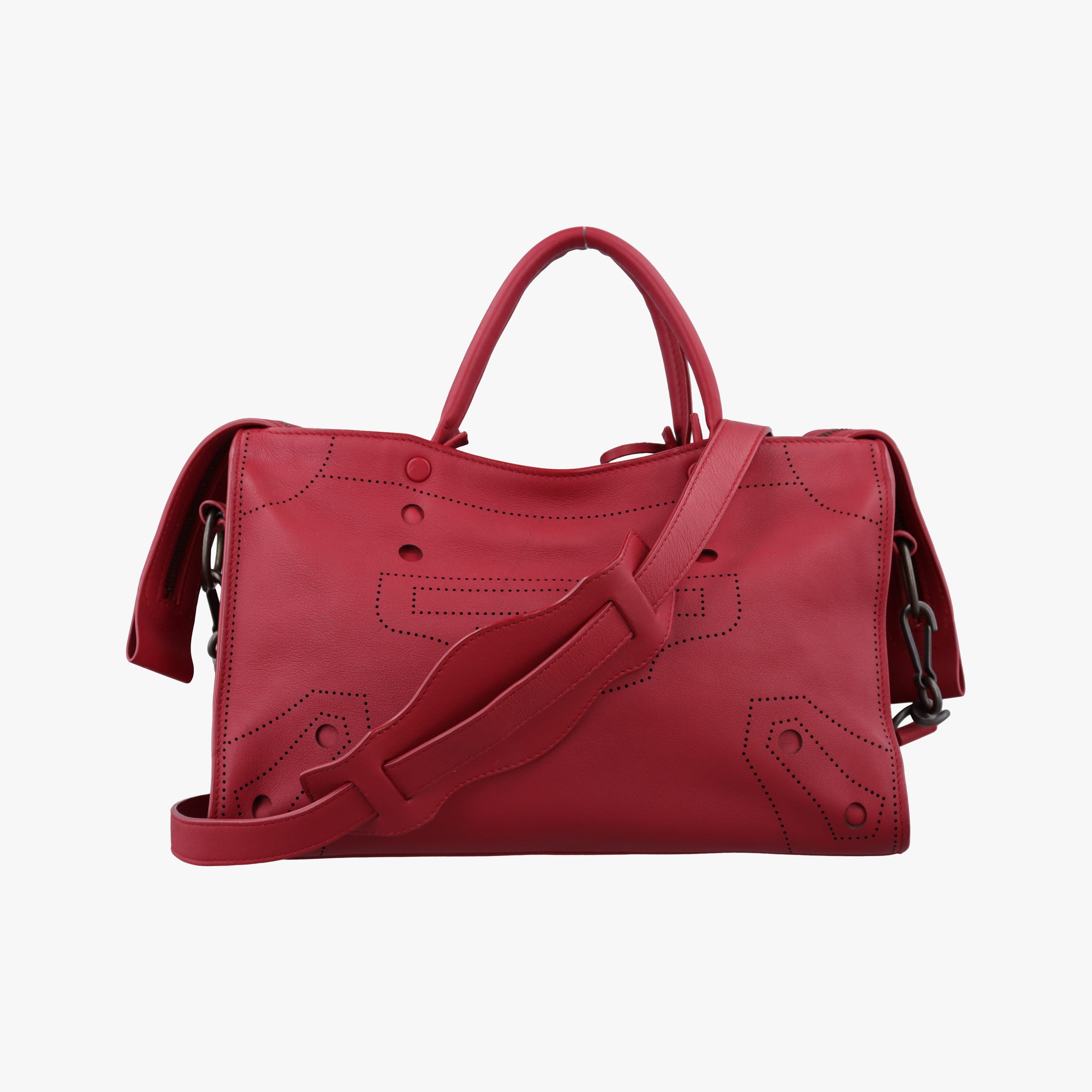 Secondhand Balenciaga Blackout City Red Leather  shoulderbag | stylenewstar