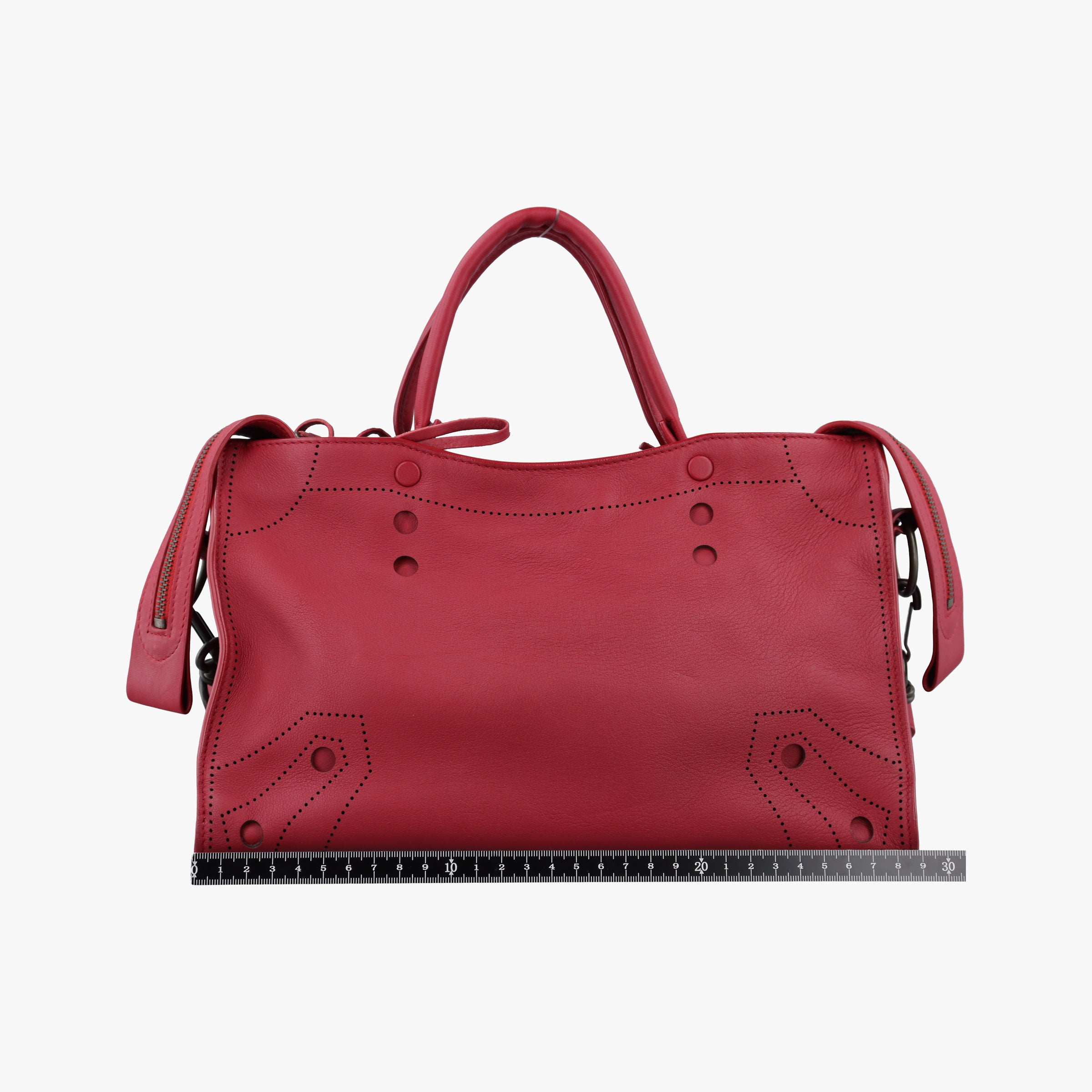 Secondhand Balenciaga Blackout City Red Leather  shoulderbag | stylenewstar