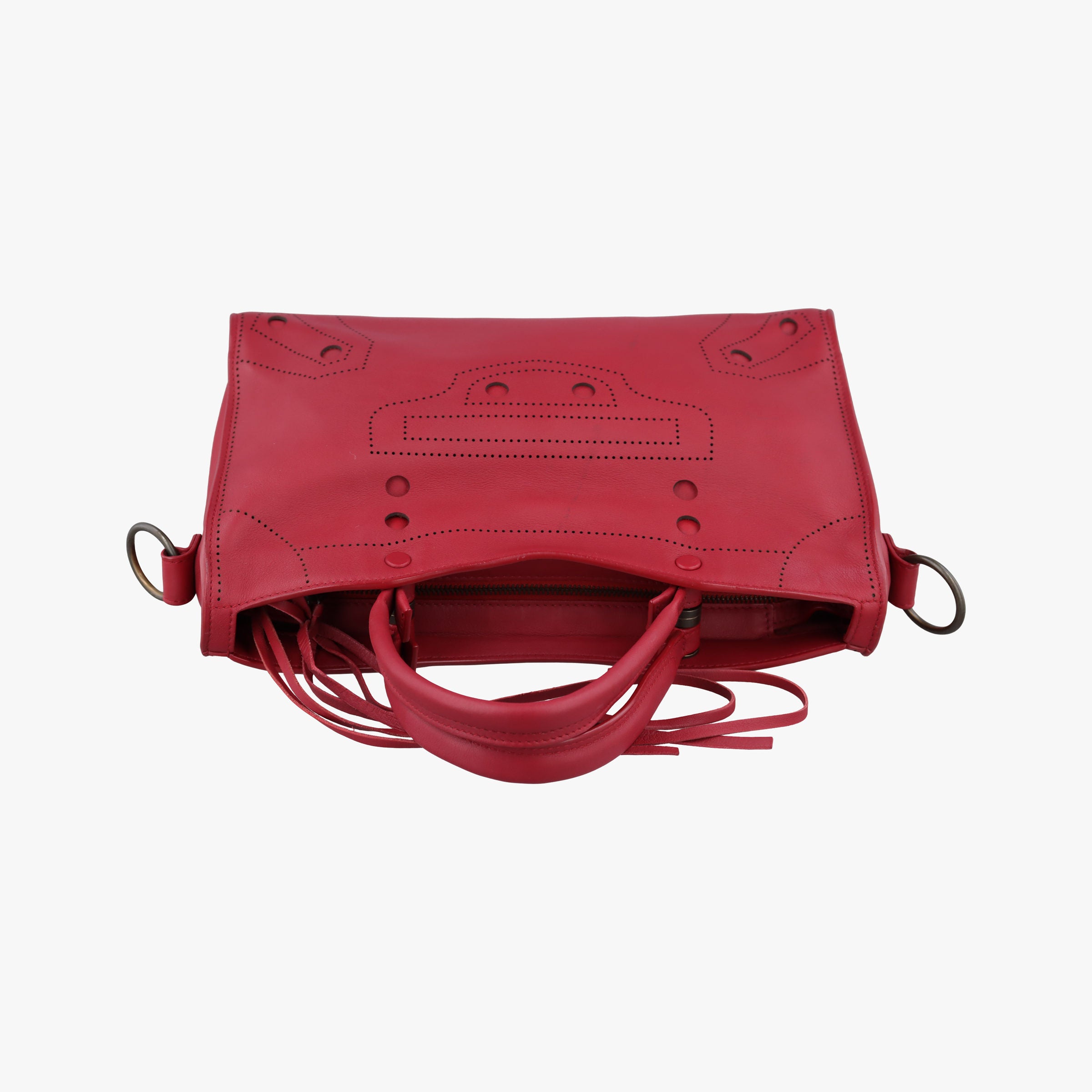 Secondhand Balenciaga Blackout City Red Leather  shoulderbag | stylenewstar