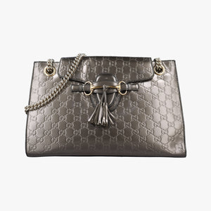 Pre-owned Gucci Emily Dark gold Patent Leather 295403 shoulderbag | stylenewstar