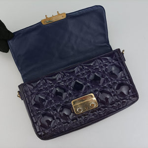 Vintage Christian Dior Miss Dior Cannage New Rock Purple Patent  shoulderbag | stylenewstar