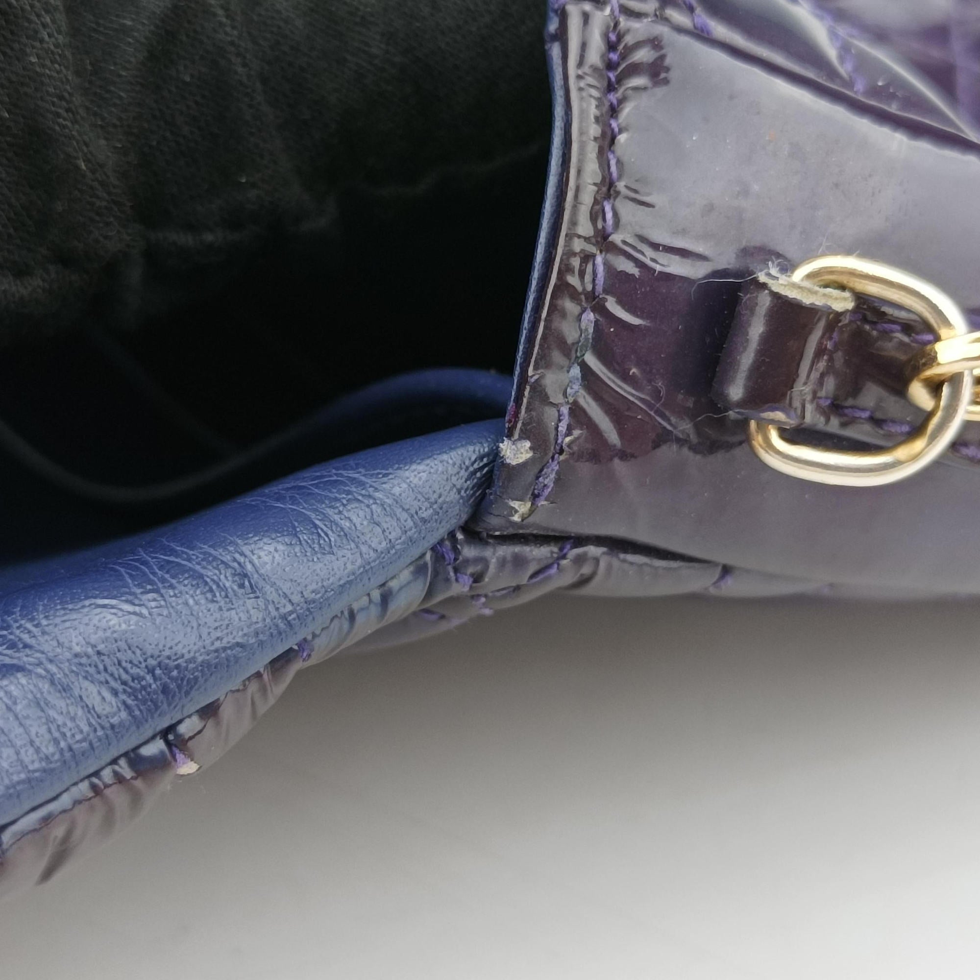 Vintage Christian Dior Miss Dior Cannage New Rock Purple Patent  shoulderbag | stylenewstar