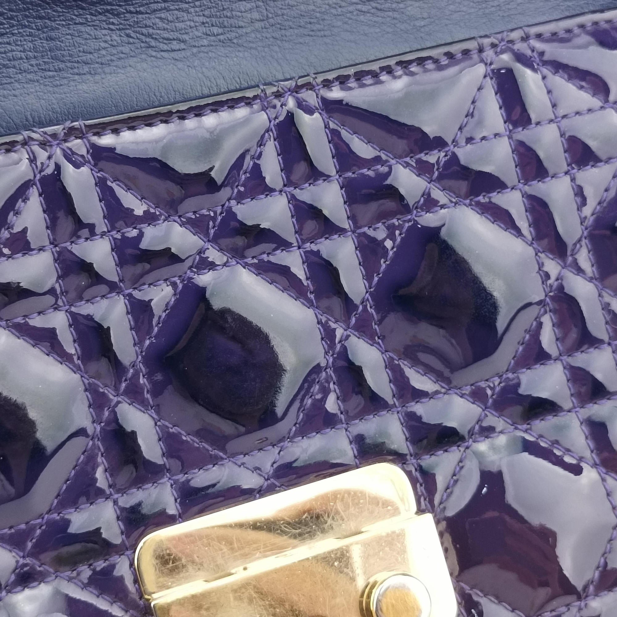 Vintage Christian Dior Miss Dior Cannage New Rock Purple Patent  shoulderbag | stylenewstar