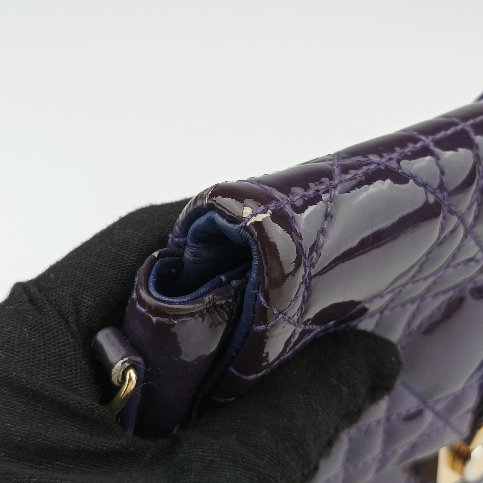 Vintage Christian Dior Miss Dior Cannage New Rock Purple Patent  shoulderbag | stylenewstar