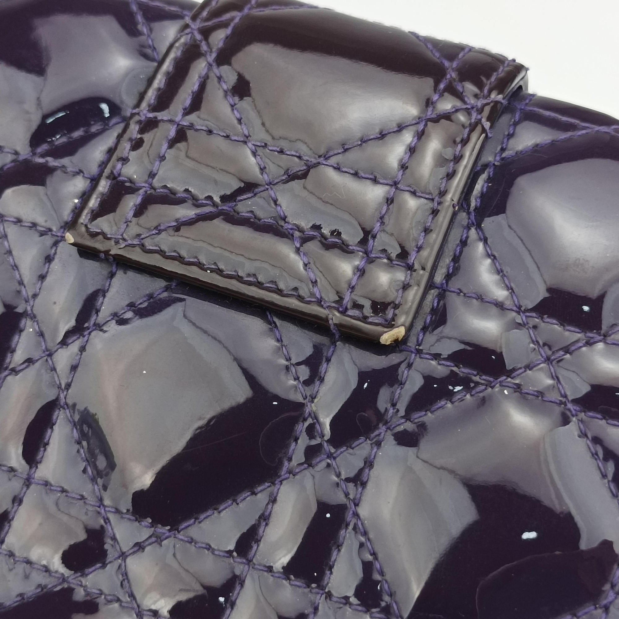 Vintage Christian Dior Miss Dior Cannage New Rock Purple Patent  shoulderbag | stylenewstar