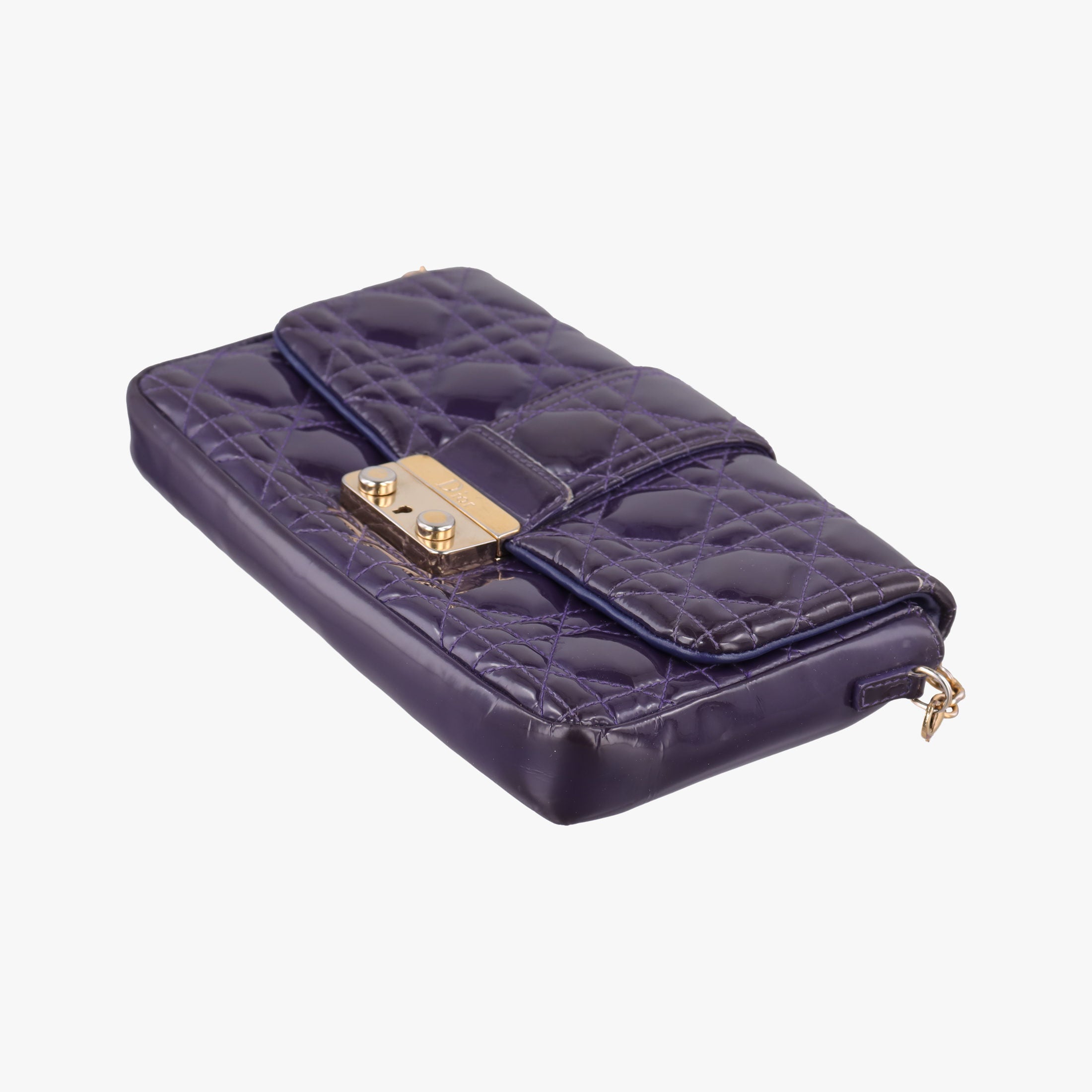 Vintage Christian Dior Miss Dior Cannage New Rock Purple Patent  shoulderbag | stylenewstar