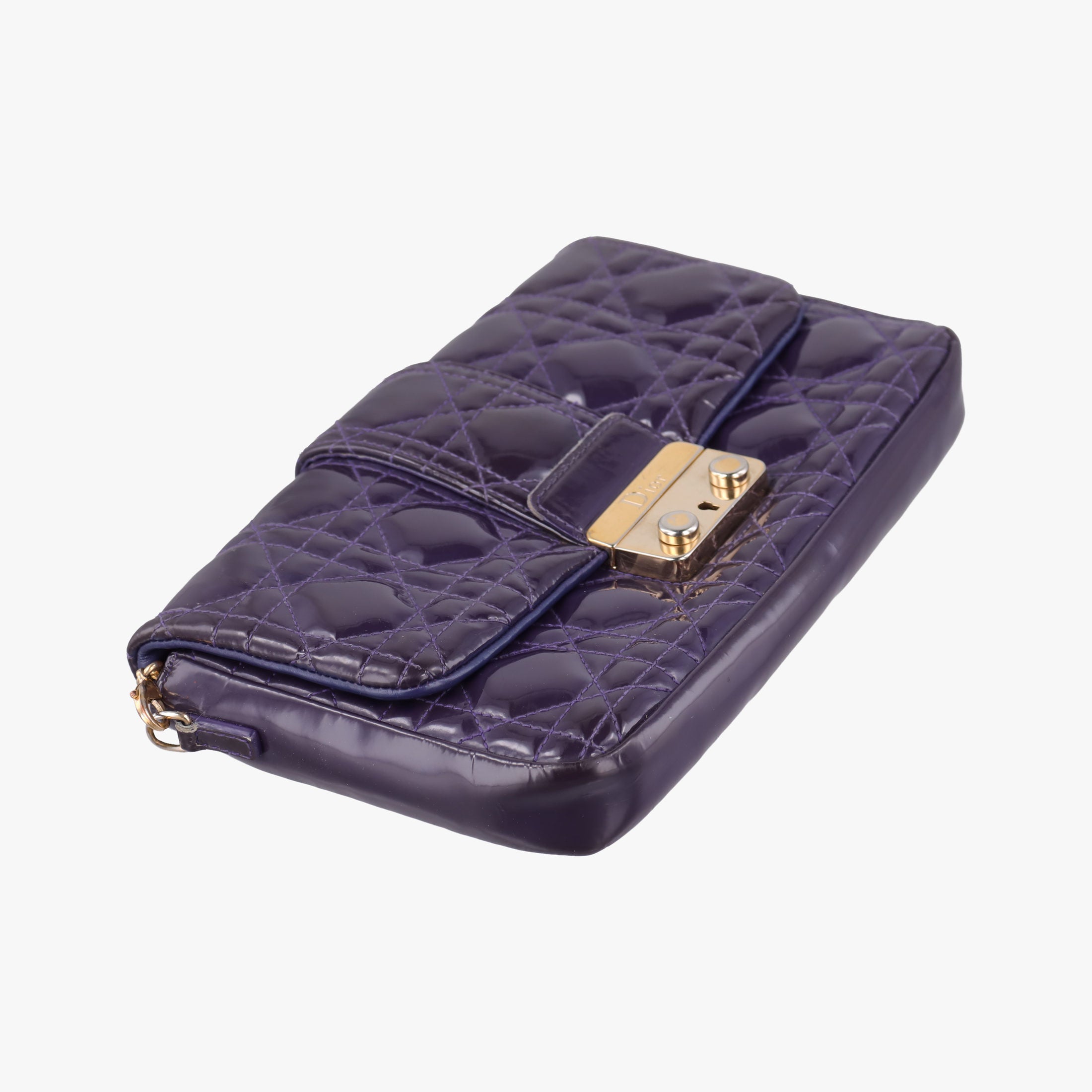 Vintage Christian Dior Miss Dior Cannage New Rock Purple Patent  shoulderbag | stylenewstar