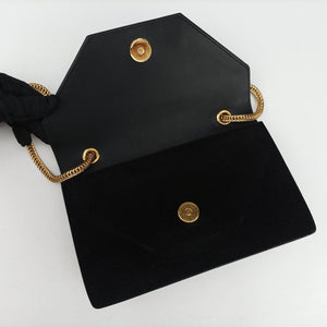 Pre-owned Yves Saint Laurent Small Betty Flap Black Suede × Leather 314516 shoulderbag | stylenewstar