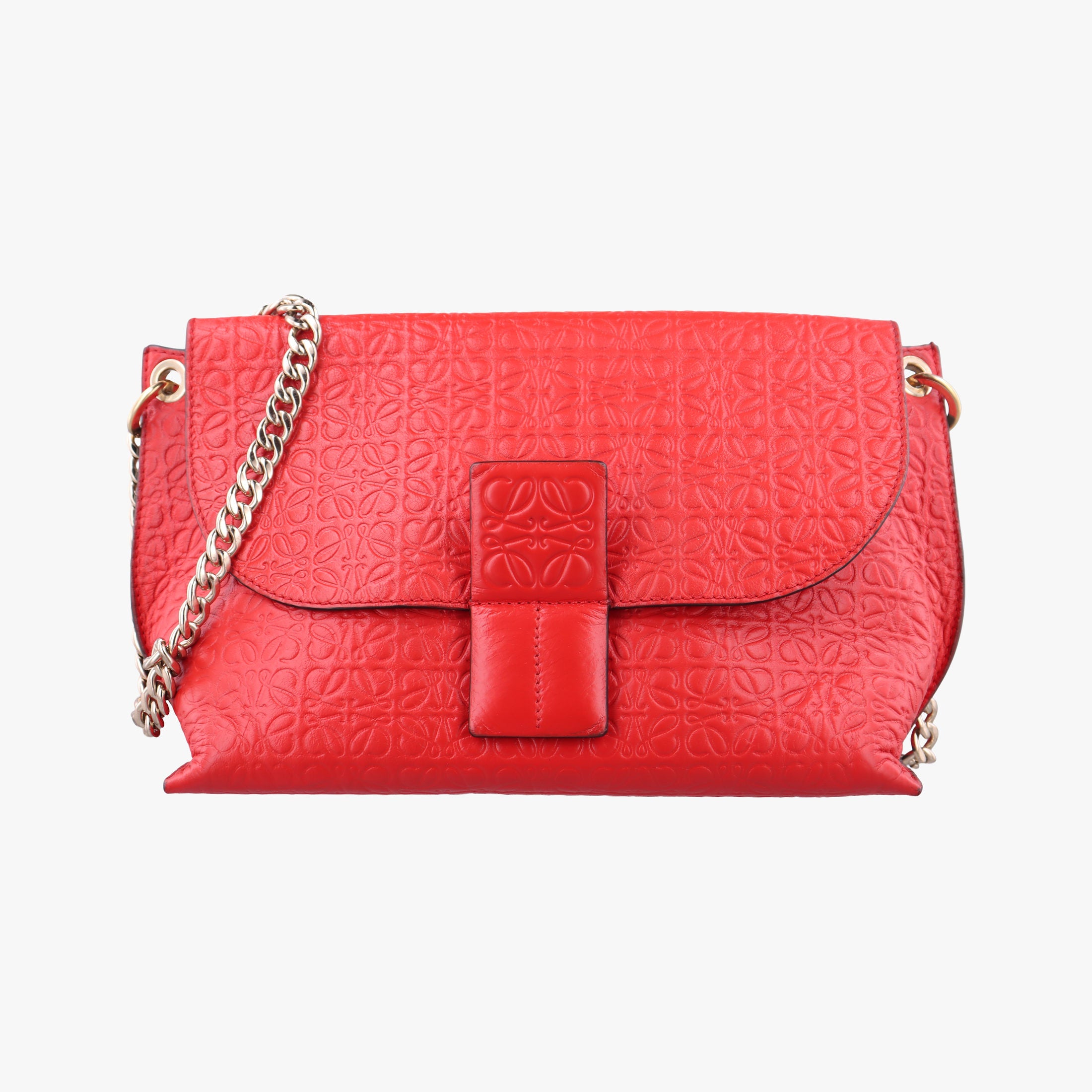 Pre-owned Loewe Avenue Red Leather  shoulderbag | stylenewstar