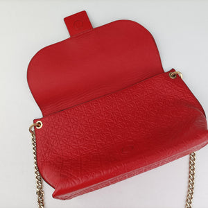 Pre-owned Loewe Avenue Red Leather  shoulderbag | stylenewstar
