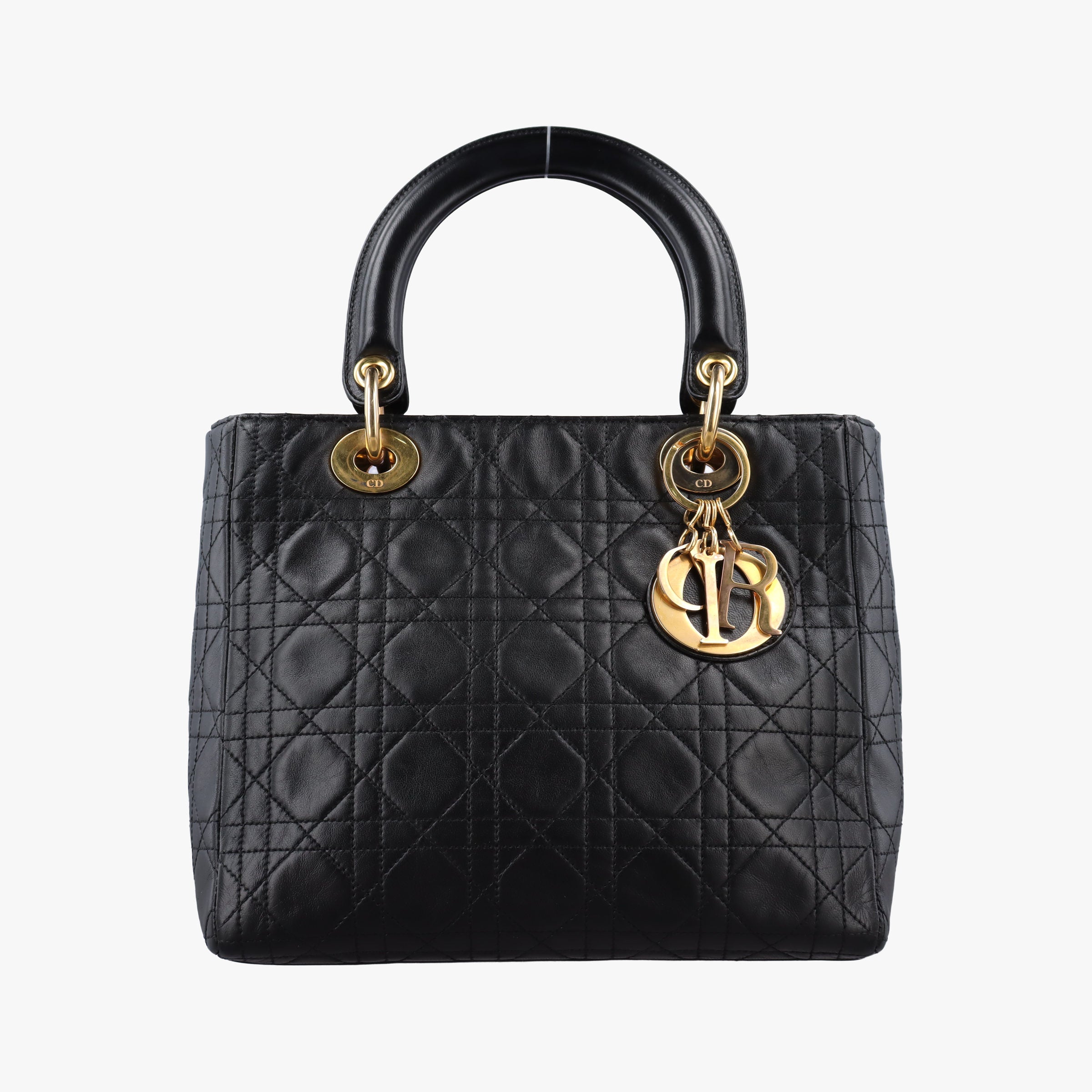 Pre-owned Christian Dior Lady Dior Black lambskin  handbag | stylenewstar