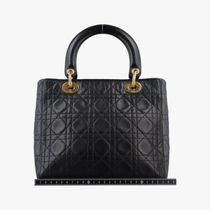Pre-owned Christian Dior Lady Dior Black lambskin  handbag | stylenewstar