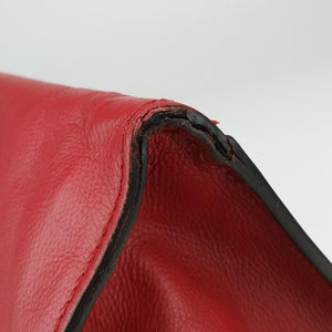 Pre-owned Prada Twin Pocket Winged Tote Red Leather BN2619 shoulderbag | stylenewstar