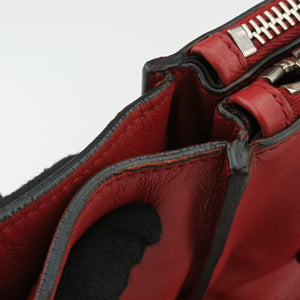Pre-owned Prada Twin Pocket Winged Tote Red Leather BN2619 shoulderbag | stylenewstar