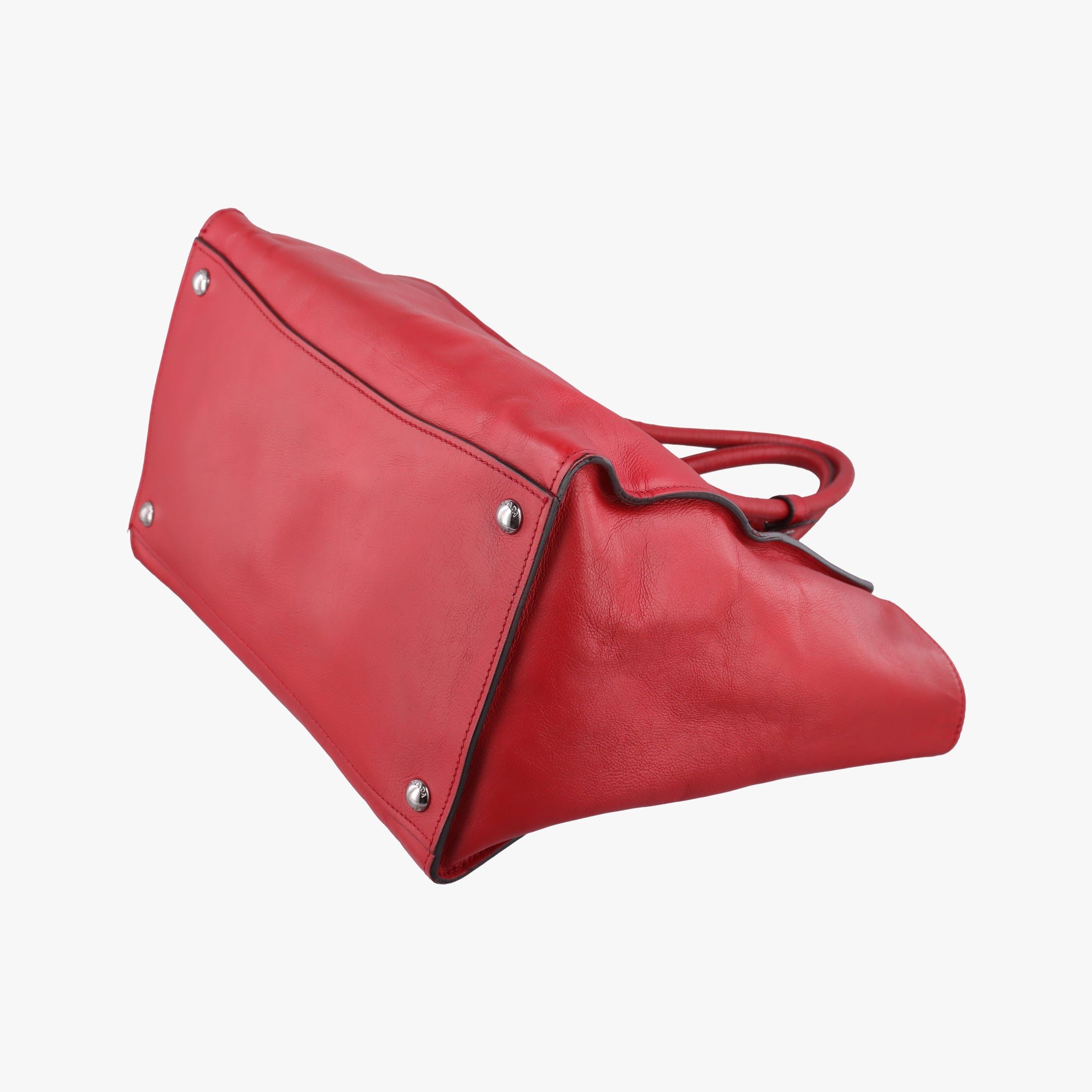 Pre-owned Prada Twin Pocket Winged Tote Red Leather BN2619 shoulderbag | stylenewstar