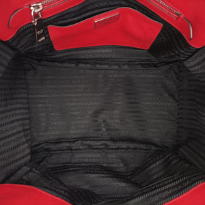 Pre-owned Prada Twin Pocket Winged Tote Red Leather BN2619 shoulderbag | stylenewstar