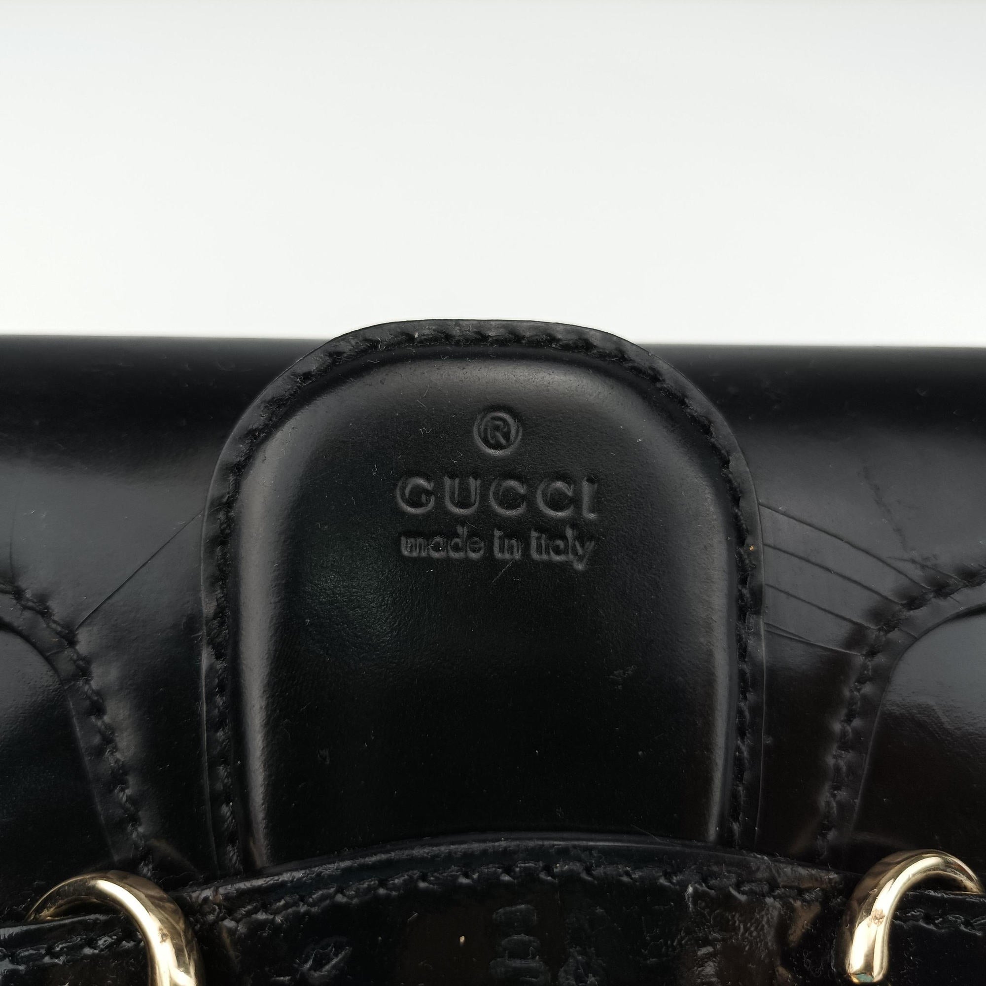 Vintage Gucci Emily Black Patent 283063 shoulderbag | stylenewstar