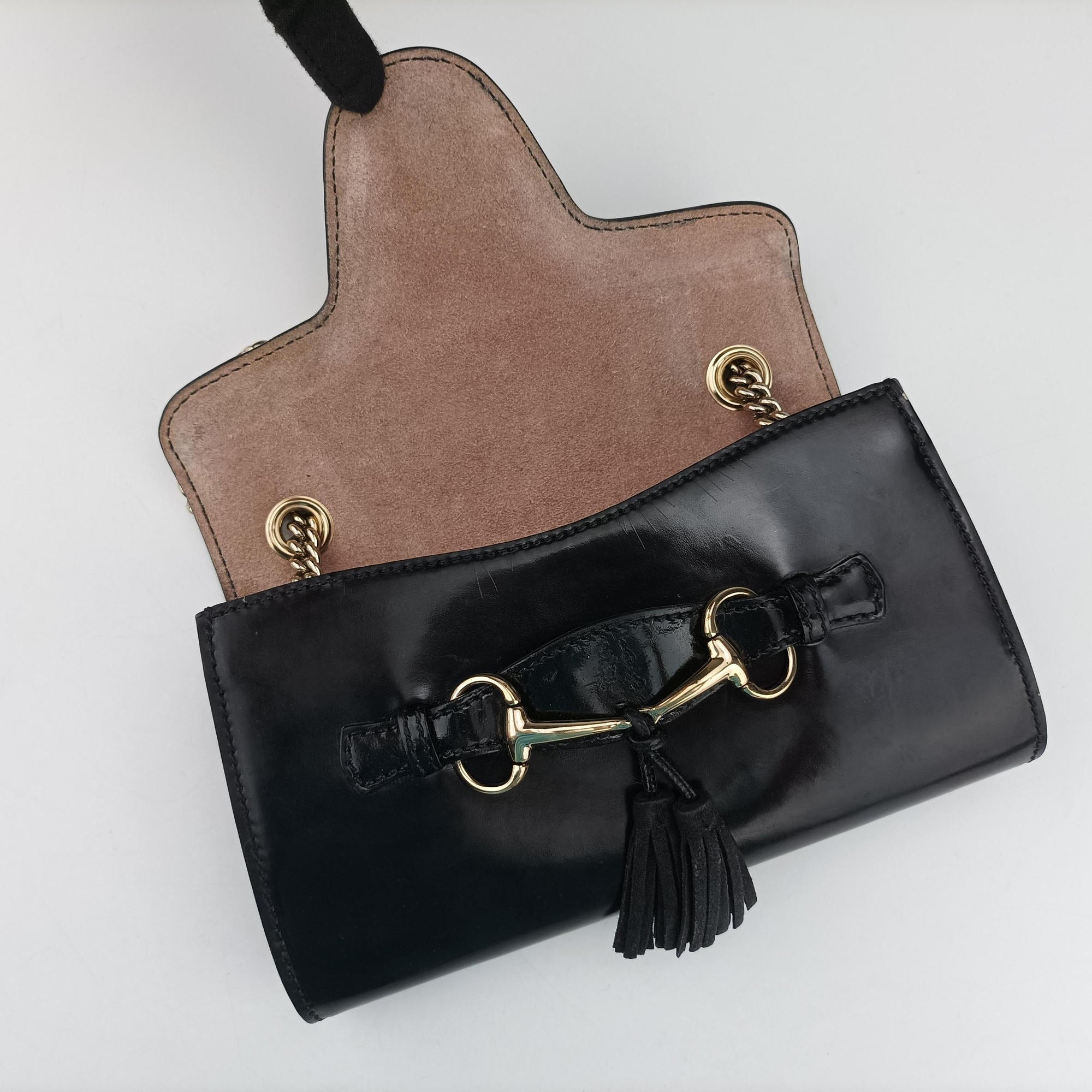 Vintage Gucci Emily Black Patent 283063 shoulderbag | stylenewstar