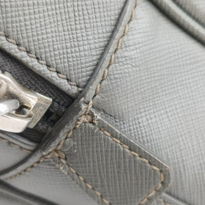 Pre-owned Prada Briefcase Grey SAFFIANO Leather VS305M handbag | stylenewstar