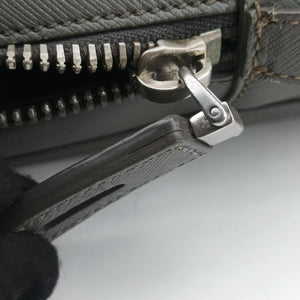 Pre-owned Prada Briefcase Grey SAFFIANO Leather VS305M handbag | stylenewstar