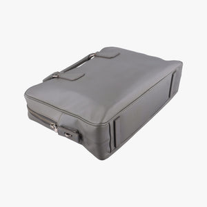 Pre-owned Prada Briefcase Grey SAFFIANO Leather VS305M handbag | stylenewstar