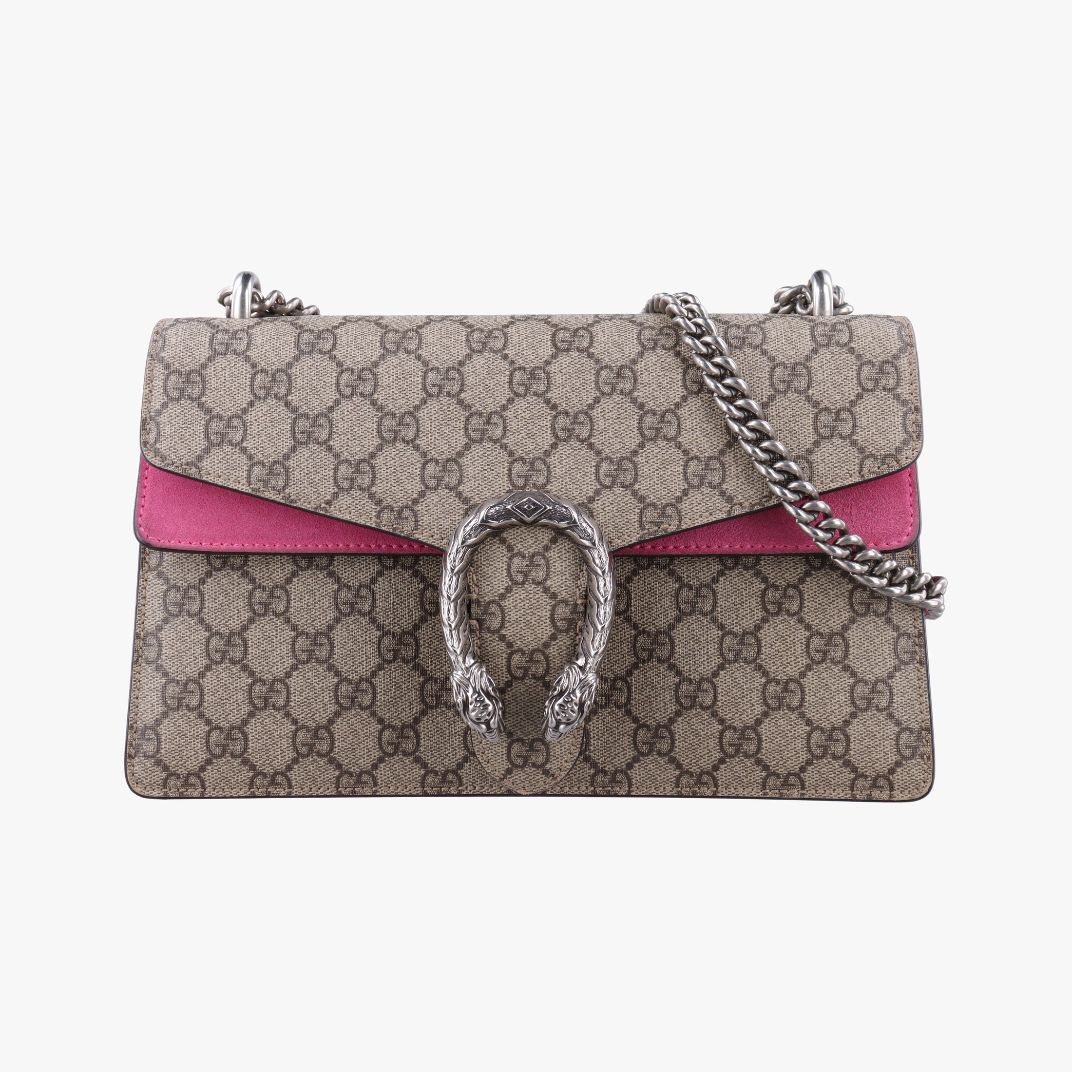 Pre-owned Gucci Dionysus Brown×pink PVC coated canvas × suede 400249 shoulderbag | stylenewstar