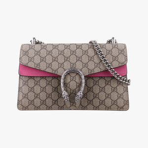 Pre-owned Gucci Dionysus Brown×pink PVC coated canvas × suede 400249 shoulderbag | stylenewstar