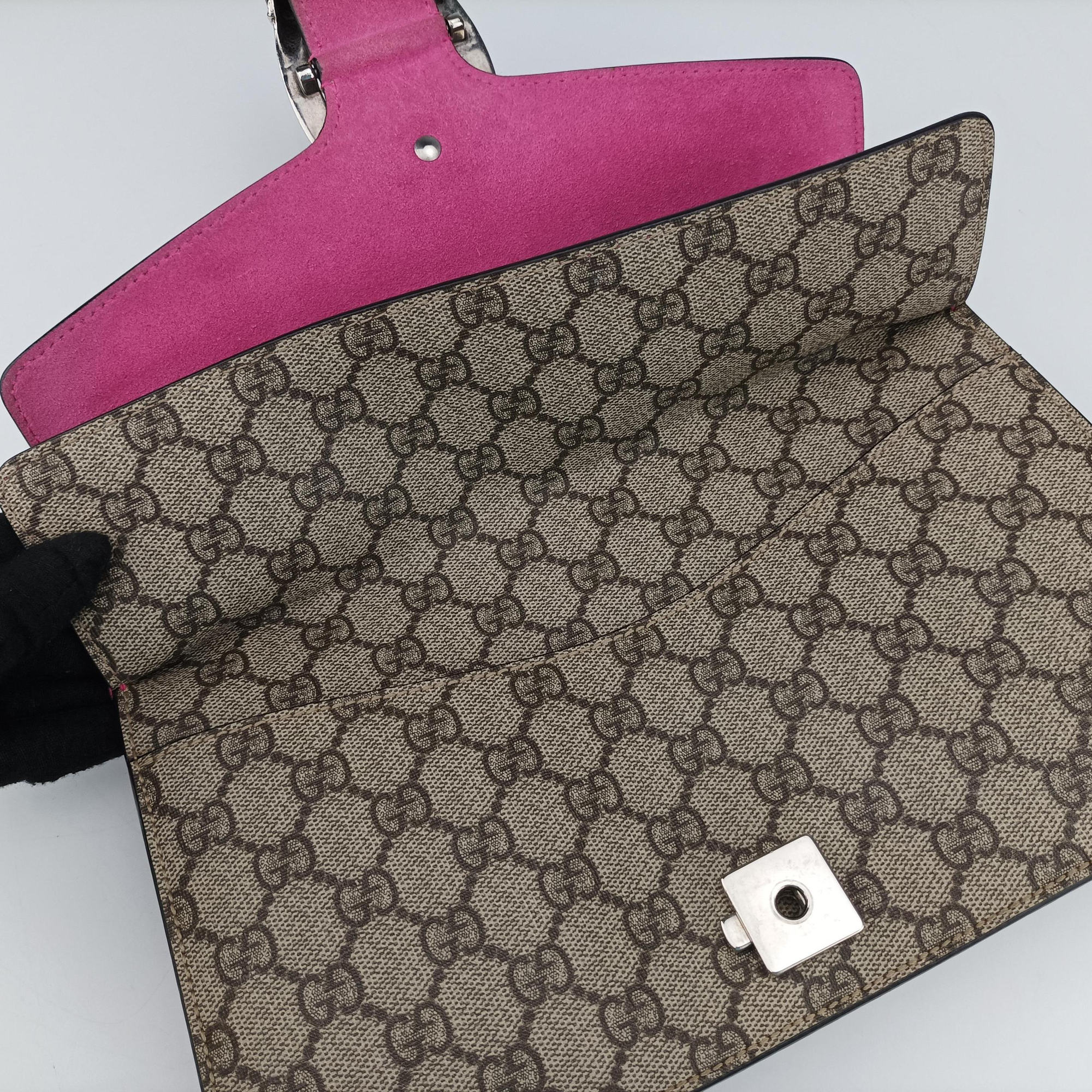 Pre-owned Gucci Dionysus Brown×pink PVC coated canvas × suede 400249 shoulderbag | stylenewstar