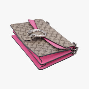 Pre-owned Gucci Dionysus Brown×pink PVC coated canvas × suede 400249 shoulderbag | stylenewstar
