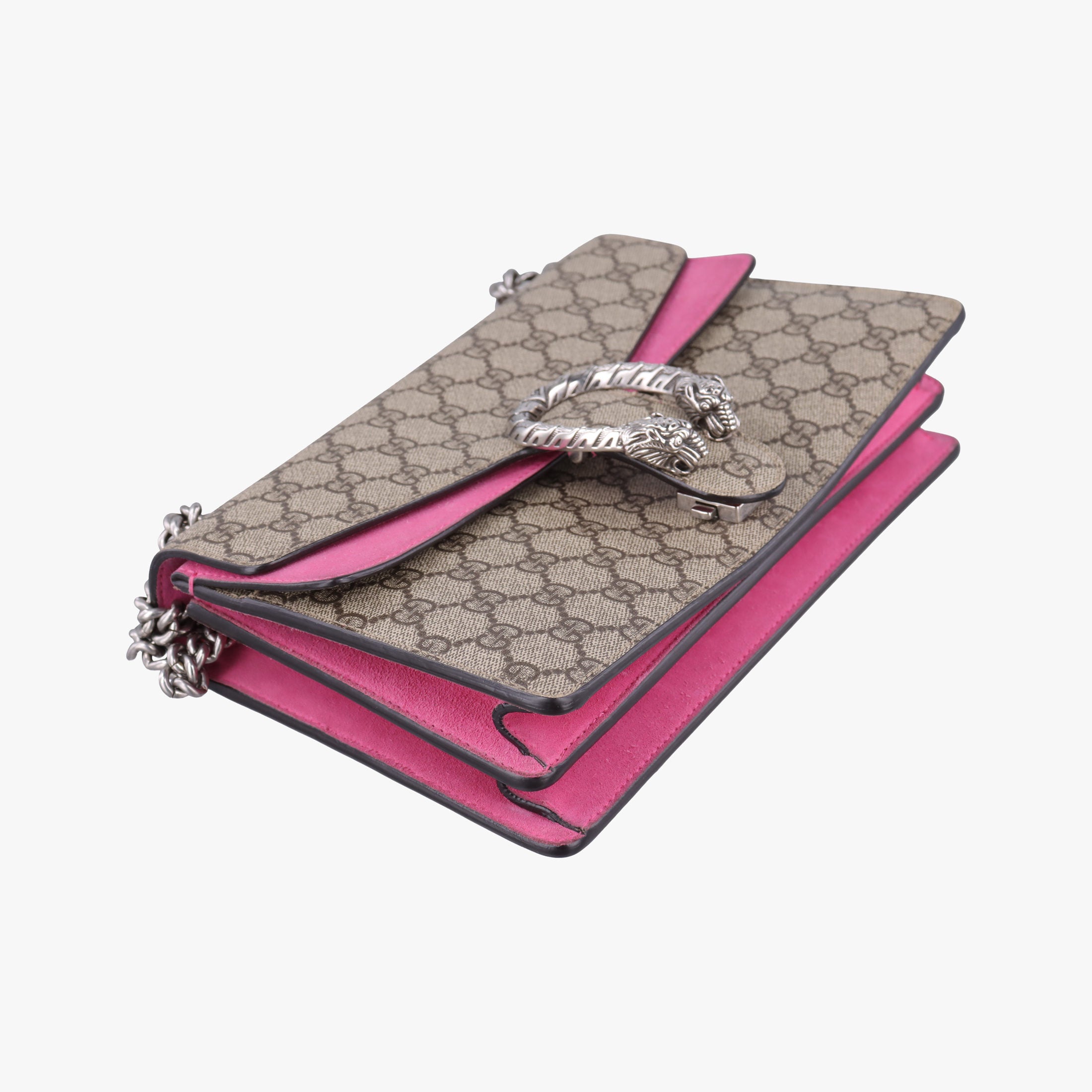 Pre-owned Gucci Dionysus Brown×pink PVC coated canvas × suede 400249 shoulderbag | stylenewstar