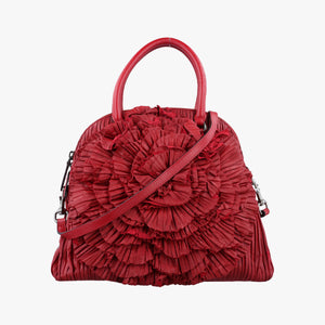 Secondhand Valentino Petale Rose Dome Red Leather  shoulderbag | stylenewstar
