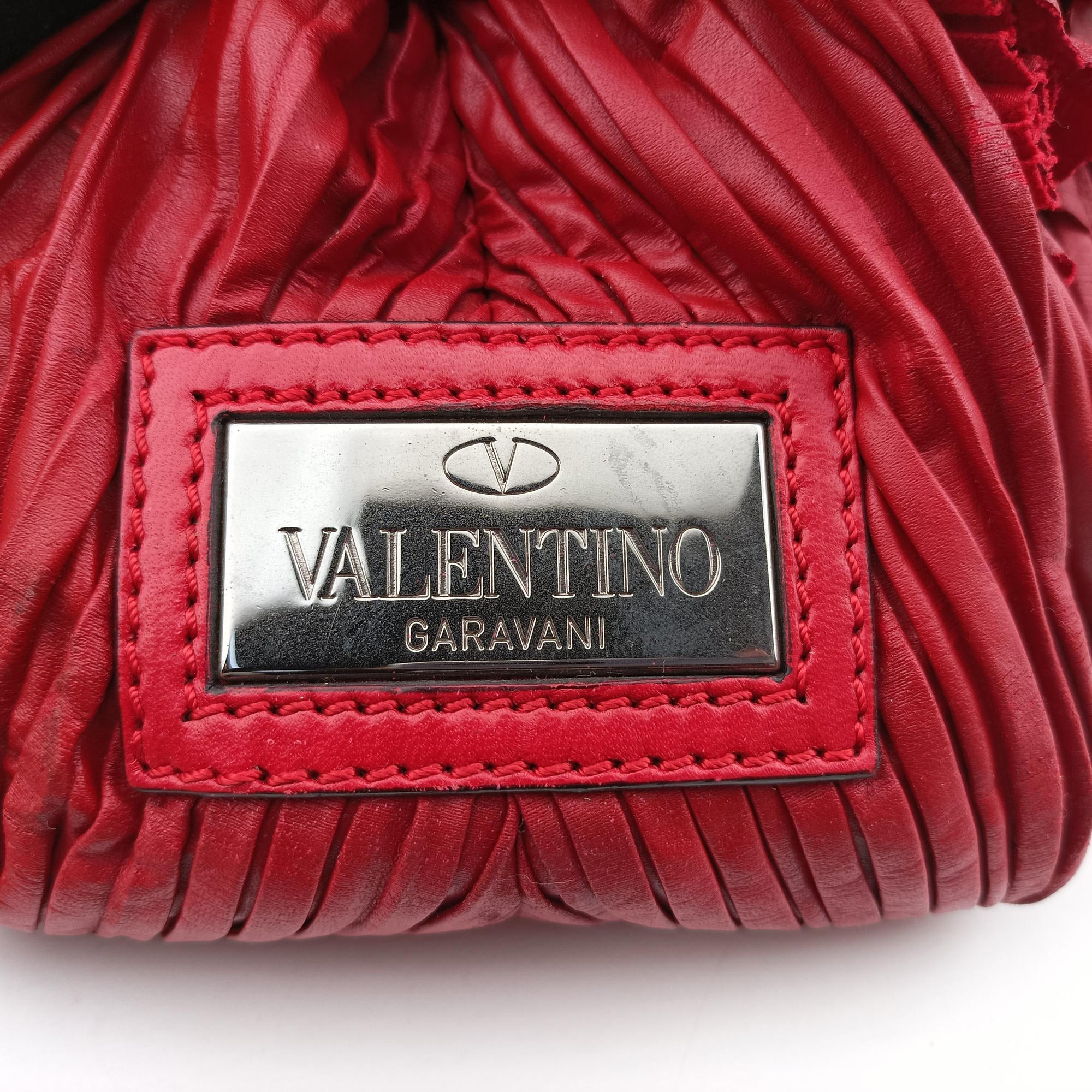 Secondhand Valentino Petale Rose Dome Red Leather  shoulderbag | stylenewstar