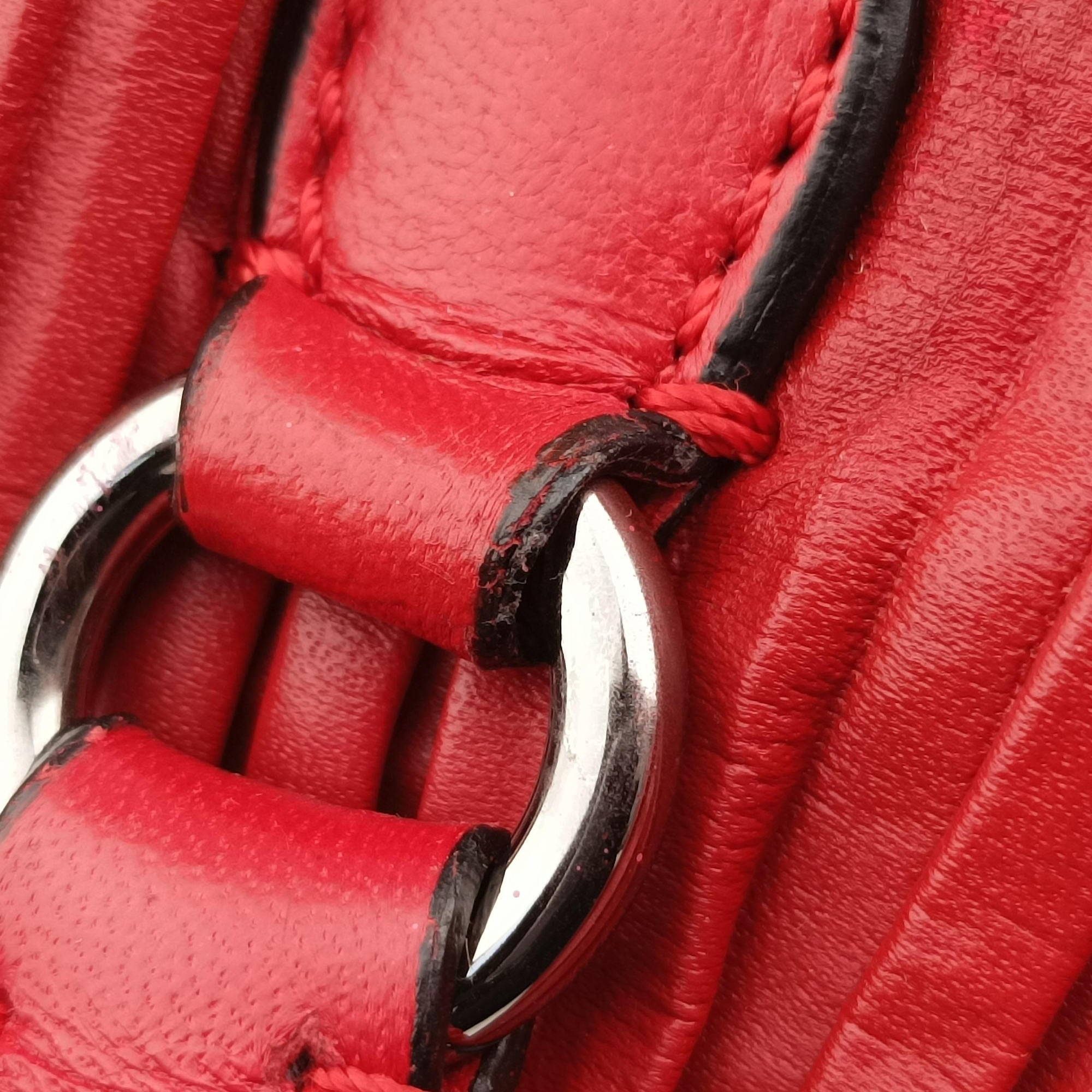 Secondhand Valentino Petale Rose Dome Red Leather  shoulderbag | stylenewstar