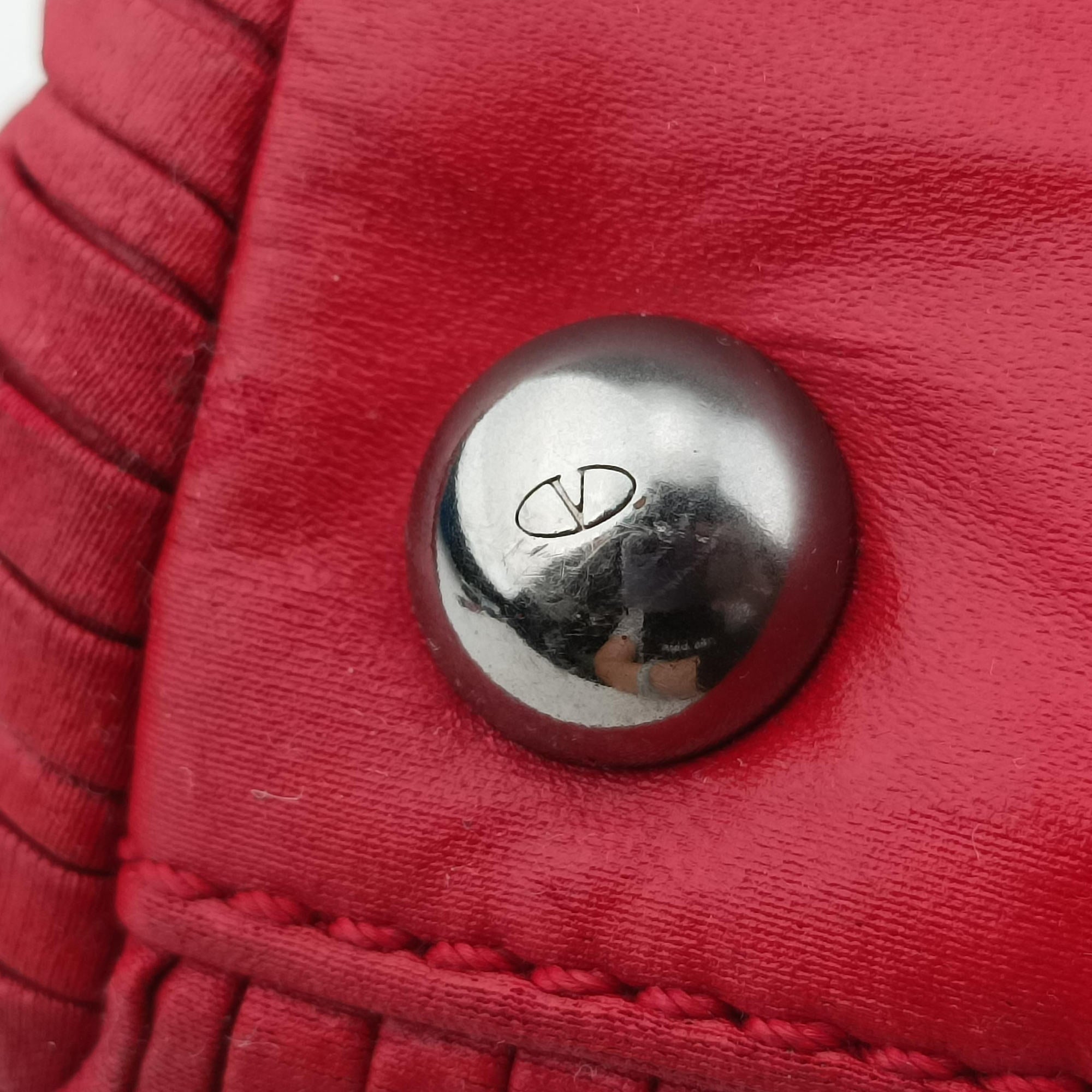 Secondhand Valentino Petale Rose Dome Red Leather  shoulderbag | stylenewstar