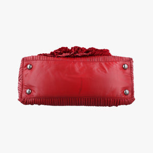 Secondhand Valentino Petale Rose Dome Red Leather  shoulderbag | stylenewstar